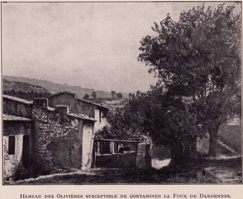 Le hameau des Olivières selon une photo parue dans La provence souterraine