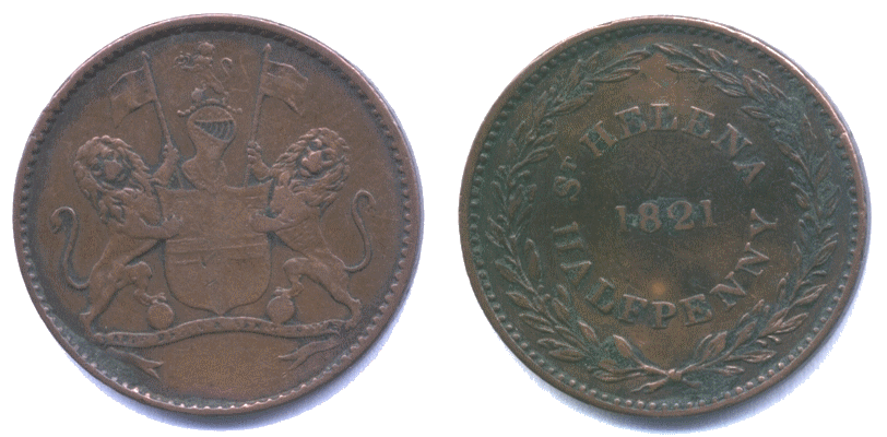 Half-penny de Sainte-Hélène 1921 - Collection RT