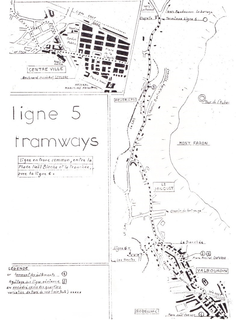 Plan itinéraire tramway 5A